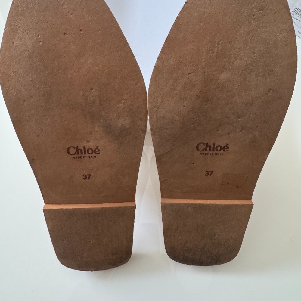 Chlo Woody Logo-Print Canvas Slides - image 5